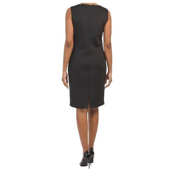 T Tahari Womens Dress sz S new nwt $98 Black Illusion Studded Scuba Stretch o507 - Picture 3 of 12